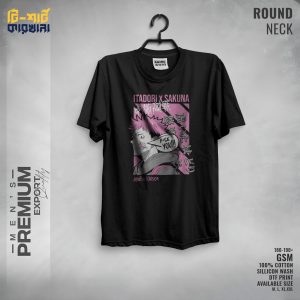 Men's Premium Export Quality Round Neck T-shirt by T-shirt Karkhana Black 9 T-0214