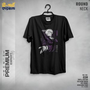 Men's Premium Export Quality Round Neck T-shirt by T-shirt Karkhana Black 7 T-0218